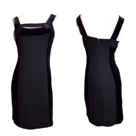YL by Yair velvet trimmed little black dress size 12 - Picture 1 of 9